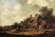 GOYEN, Jan van Peasant Huts with a Sweep Well sdg oil painting on canvas
